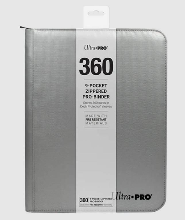 Ultra Pro Fire-Resistant Silver Zippered 9-Pocket PRO-Binder (Holds 360)